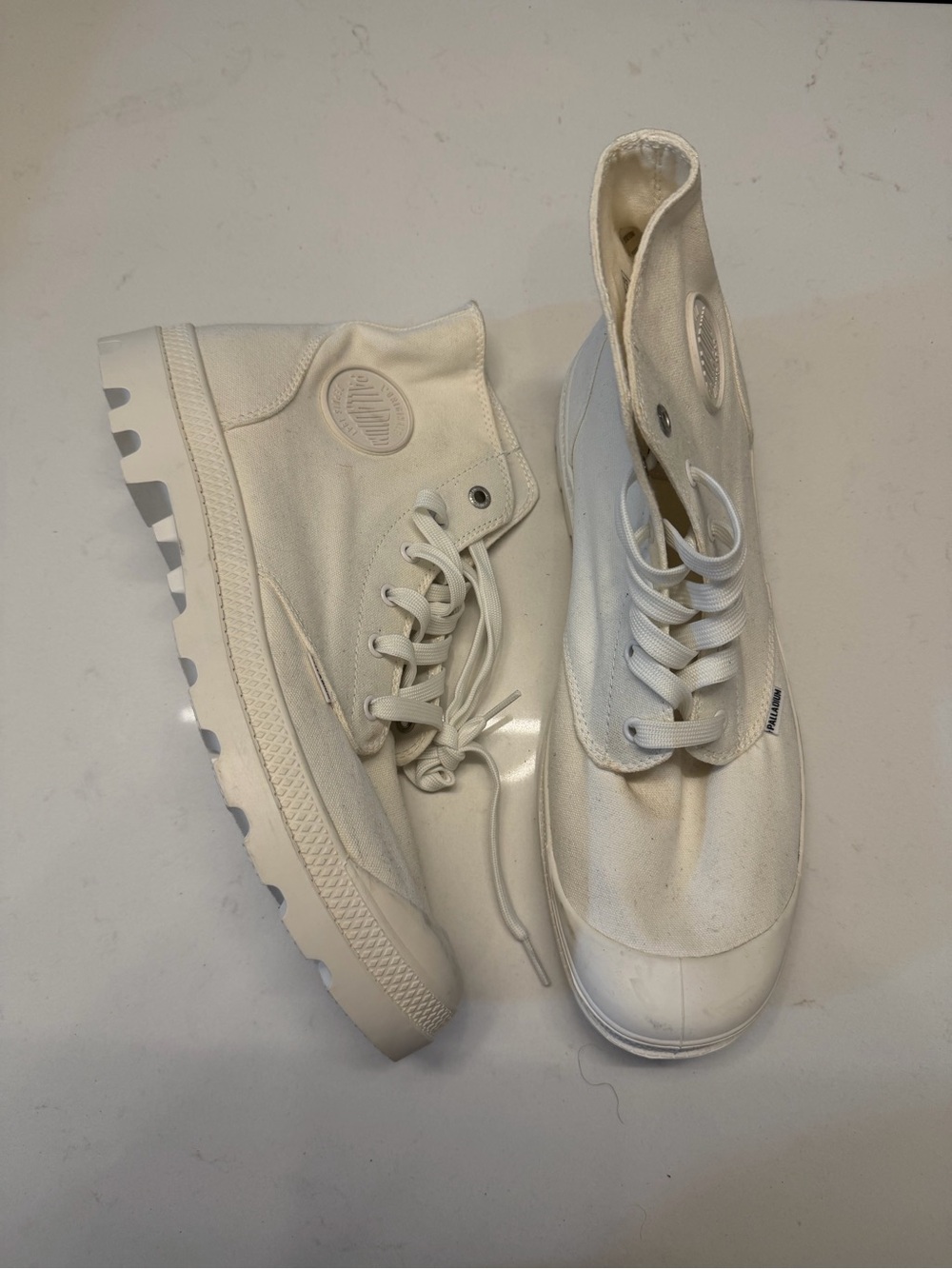 Palladium Men's High-Top Canvas Boots in Off-White